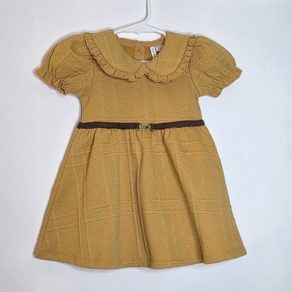 Janie & Jack Equestrian Inspired Gold Horse Bit Dress